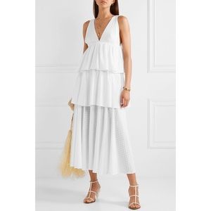 RHODE Resort White Tiered Maxi Dress